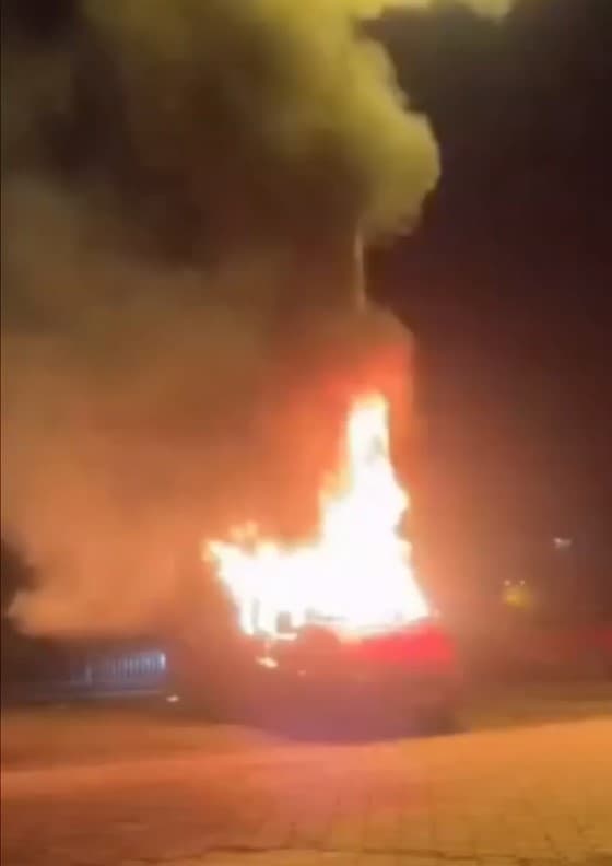 Park halindeki minibüs alevlere teslim oldu