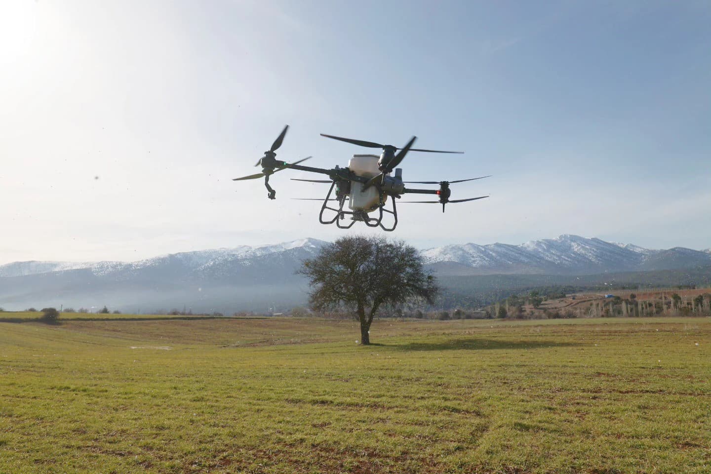 Tavas Belediyesinden çiftçiye dronlu gübreleme desteği