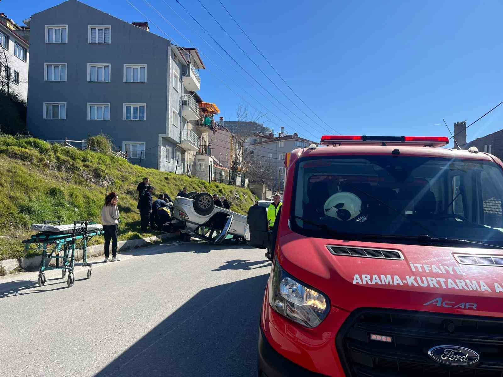 Kütahya’da otomobil takla attı: 1 yaralı