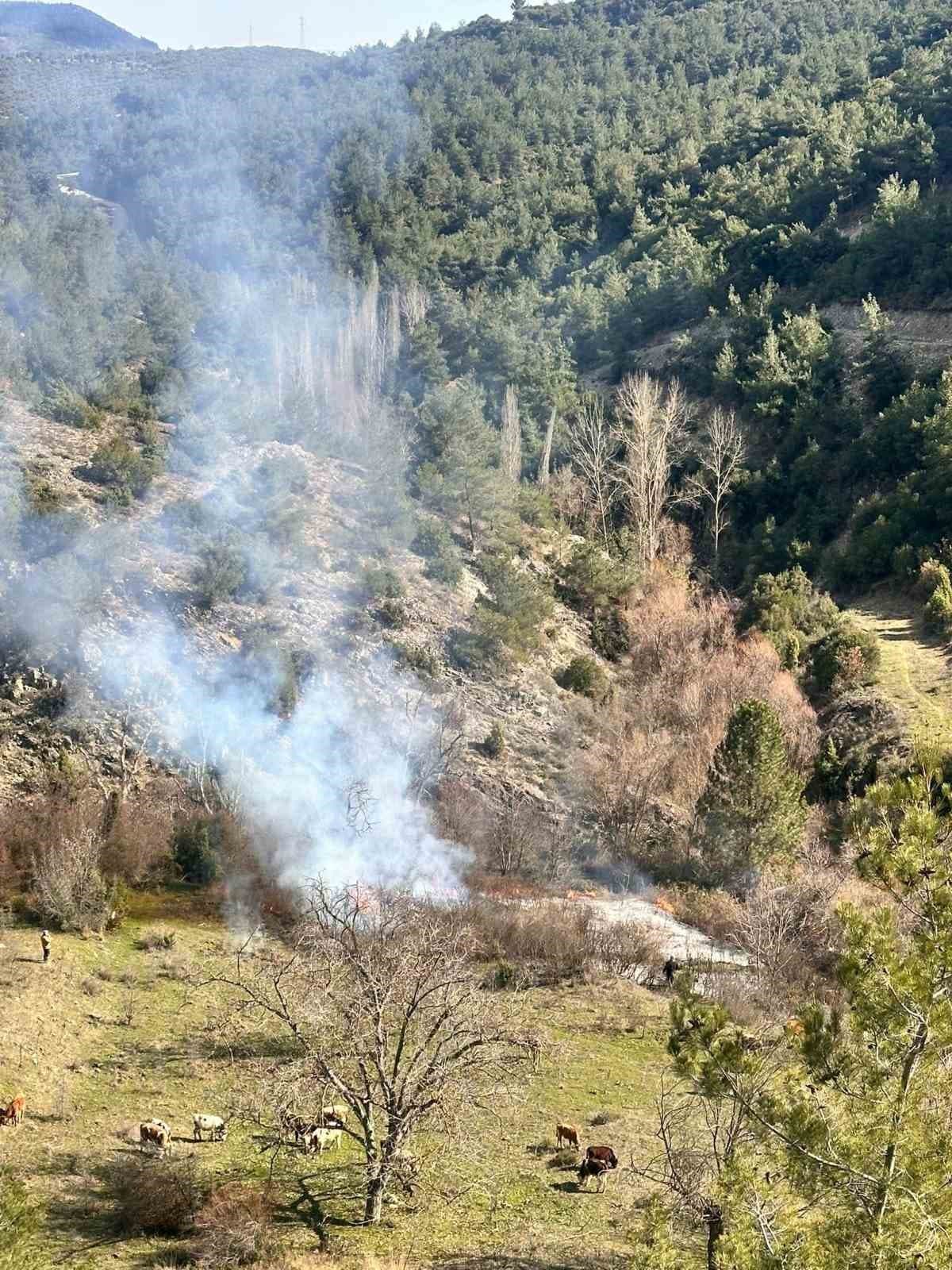 Arazisinde otları temizlik amaçlı yaktı, vatandaş orman yangını ihbarında bulundu
