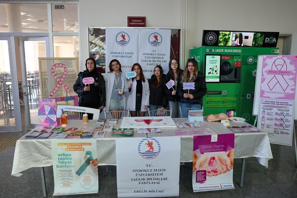 OMÜ’de kadın kanserlerine yönelik farkındalık etkinliği