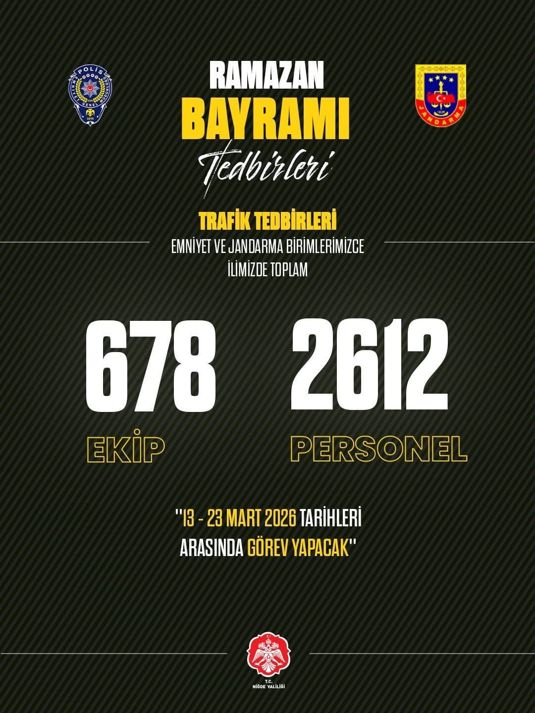 Niğde Valiliği: "Bayram süresince tüm tedbirler alındı"