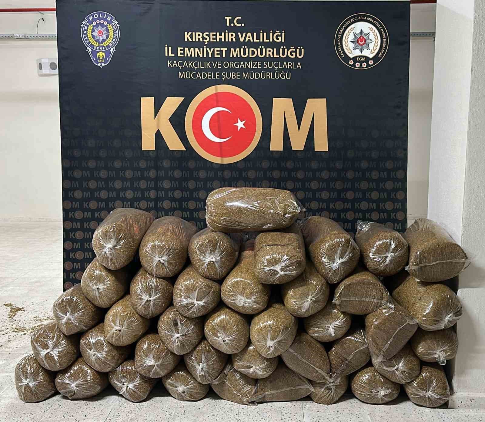 Kırşehir’de 200 kilo kaçak tütün ele geçirildi
