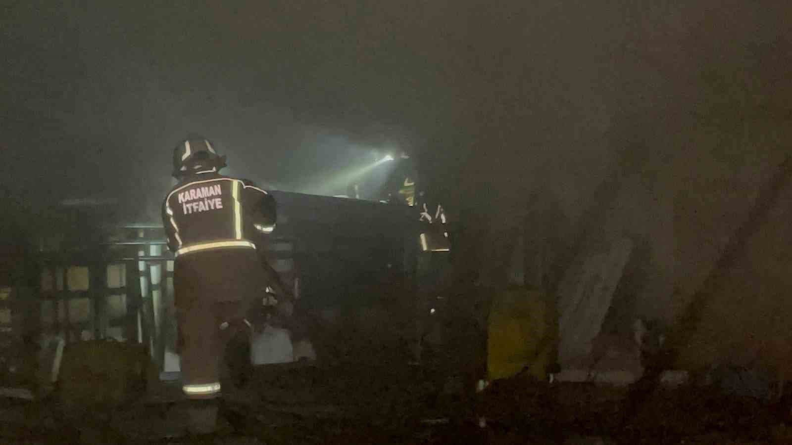 Karaman’da spiral makinesinden çıkan kıvılcımlar yangın çıkardı