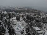 Atatürk Köşkü karla kaplandı ortaya kartpostallık görüntüler çıktı