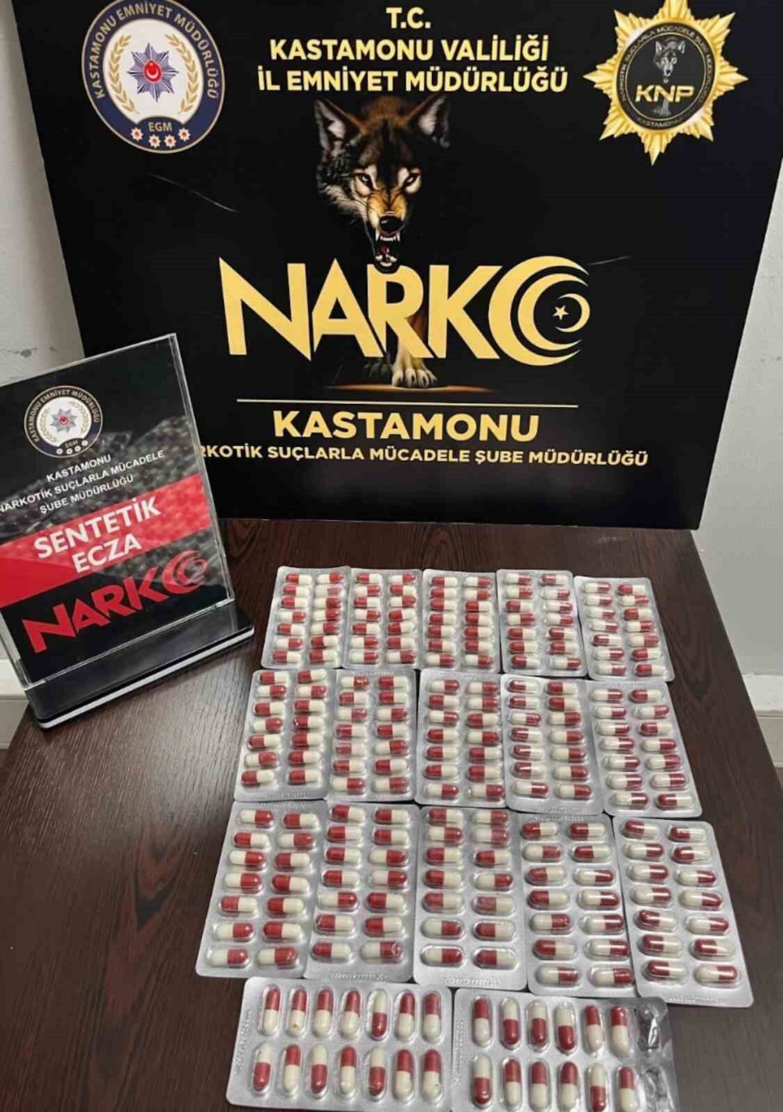 Kastamonu’da sentetik ecza hapla yakalanan şahıs tutuklandı