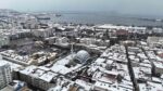 Samsun’da kartpostallık kar manzaraları havadan görüntülendi