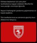Amasya’da Samsunspor taraftarlarını taşıyan otobüse kamyon çarptı