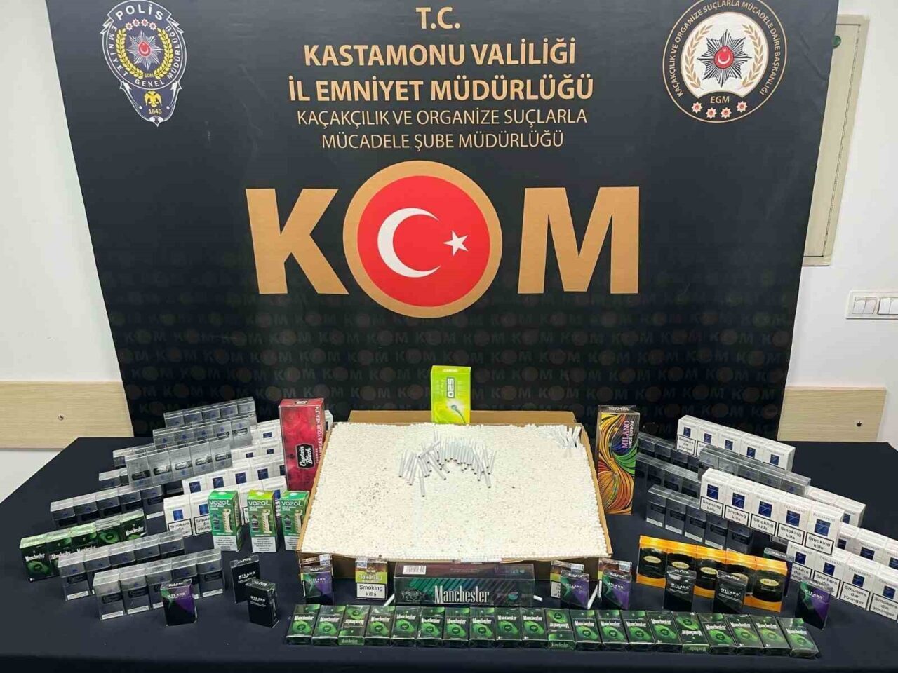 Kastamonu’da 5 bin adet doldurulmuş makaron ele geçirildi