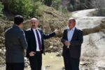 Kastamonu’da heyelan sebebiyle yol, 4 metre kaydı