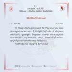 Amasya Valiliği’nden 3.2 depremle ilgili açıklama: "Bir olumsuzluk yok"