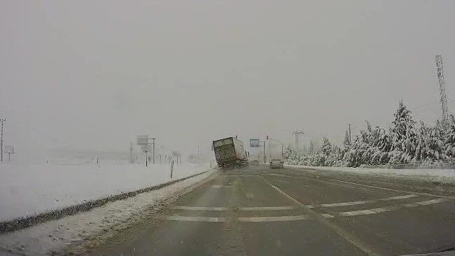 Amasya’da yürekleri ağza getiren anlar kamerada