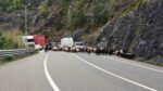 Artvin’de yaylaya giden koyun sürüsü karayolunu işgal etti
