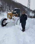 Giresun yaylalarında Nisan ayında karla mücadele sürüyor