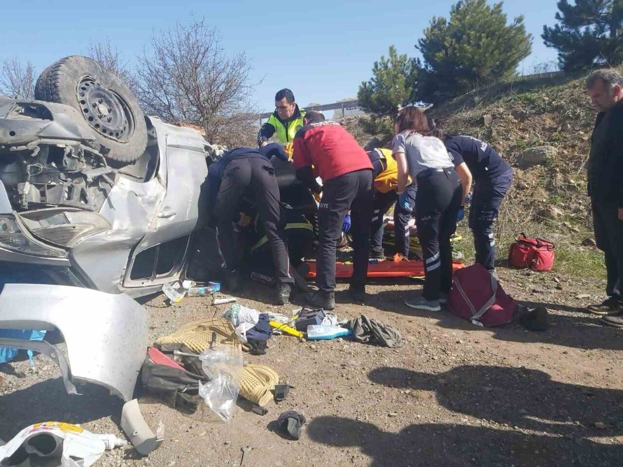 Kontrolden çıkan otomobil takla attı: 1 yaralı