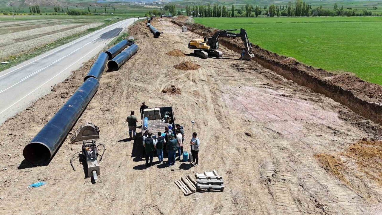 Bayburt Kırklartepe Barajı sulama inşaatında çalışmalar devam ediyor