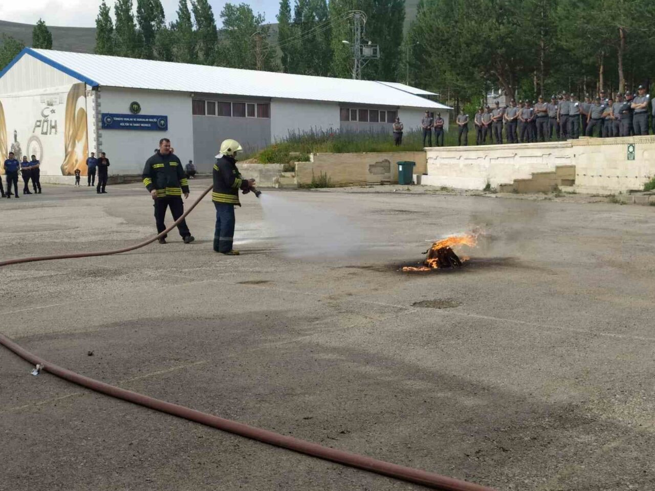 Bayburt POMEM’de yangın tatbikatı