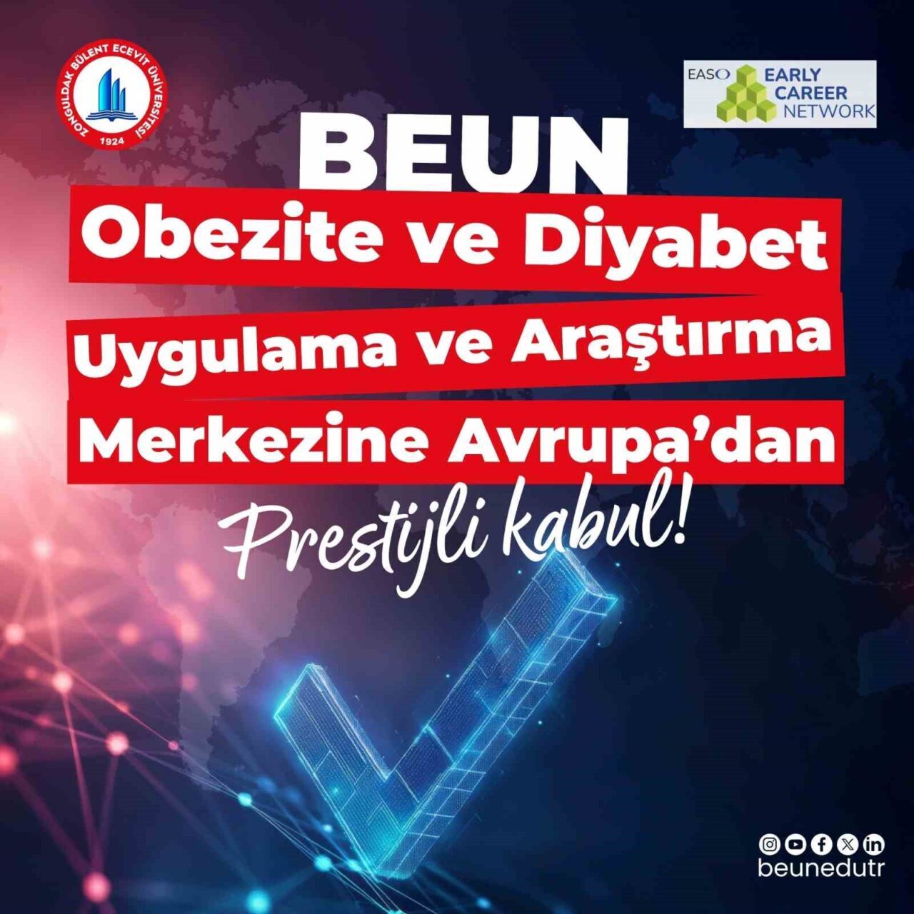 BEUN Obezite ve Diyabet Uygulama ve Araştırma Merkezine Avrupa’dan prestijli kabul