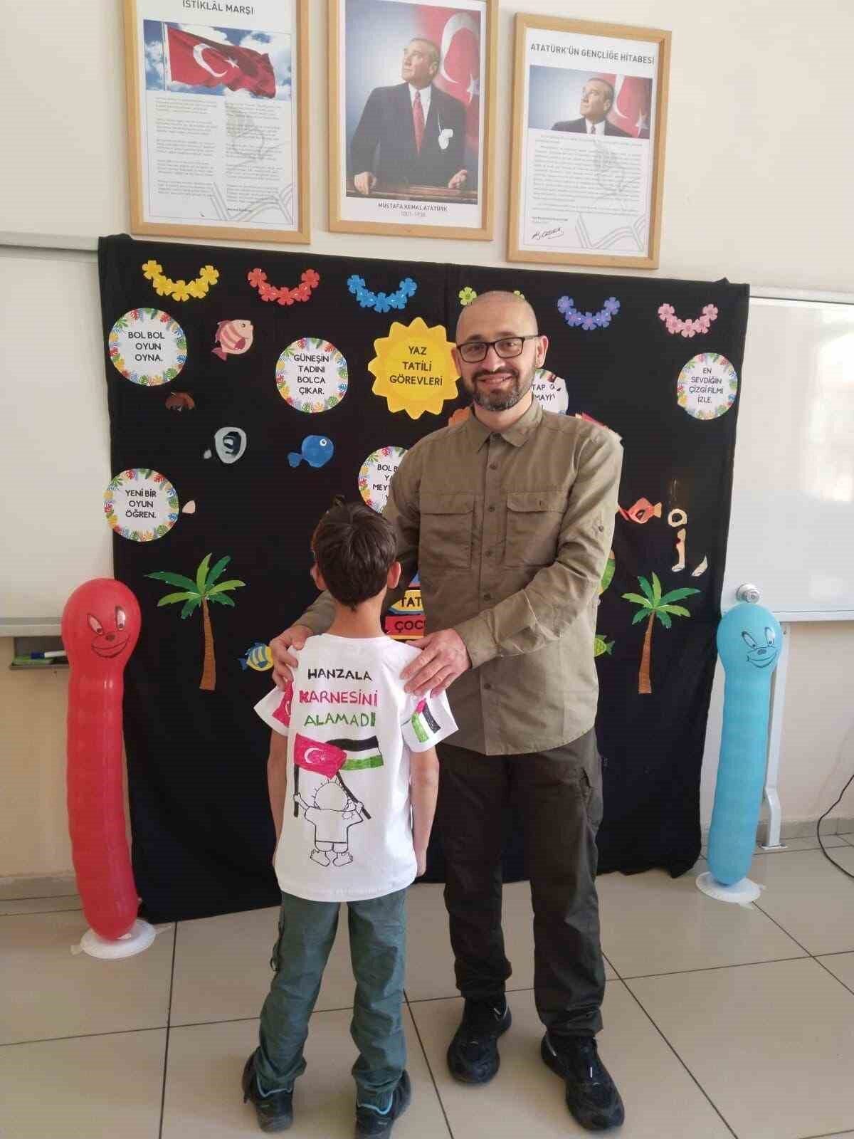 Gümüşhaneli Minik Ömer Tuğra’dan karne gününde insanlık dersi