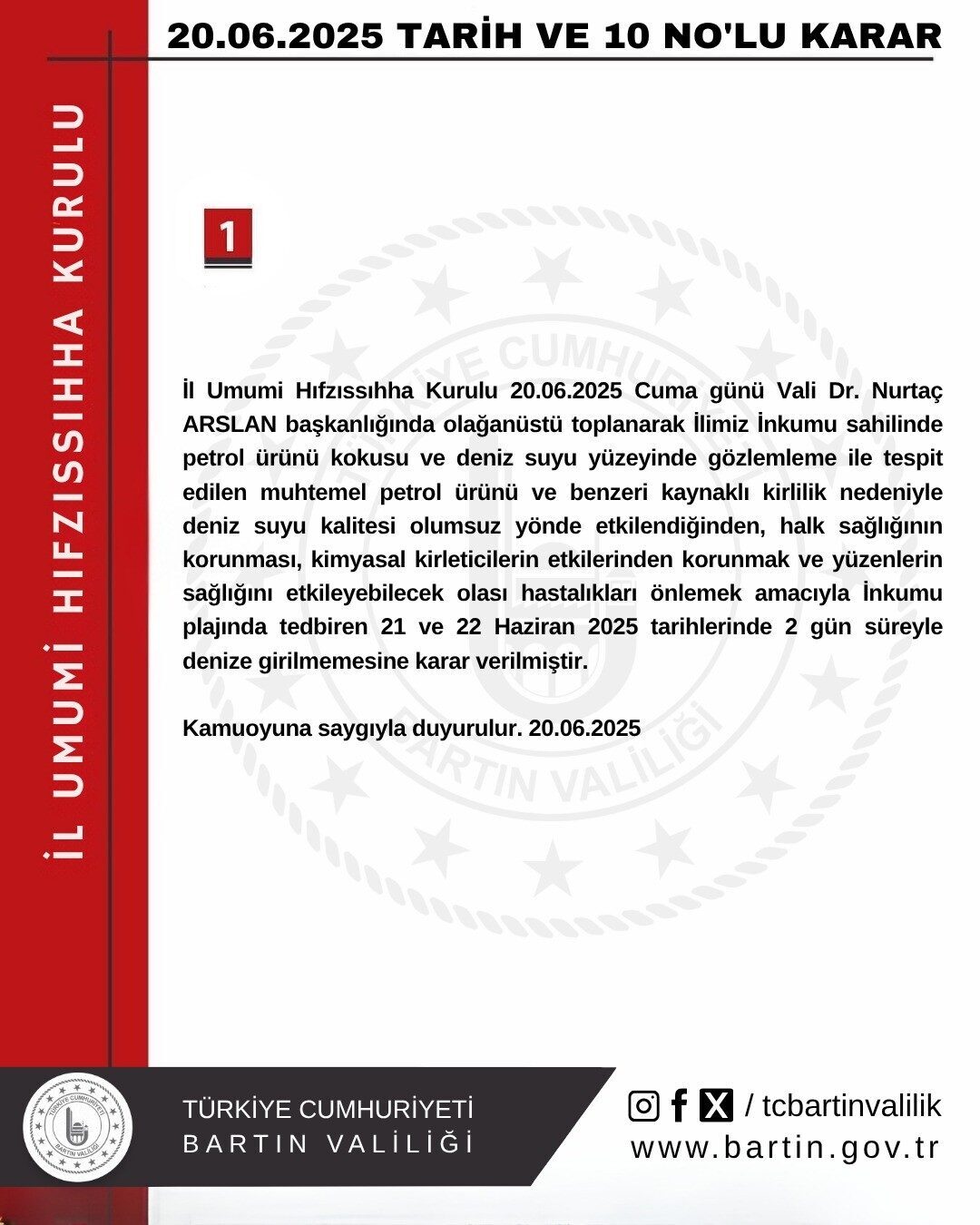 İnkumu’nda hafta sonunda denize girmek yasaklandı