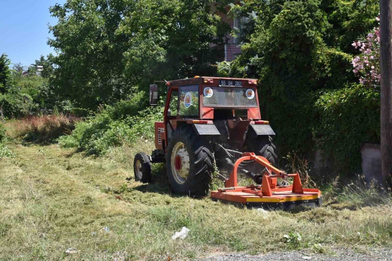 Atakum’da yeşil alanlarda bakım çalışması