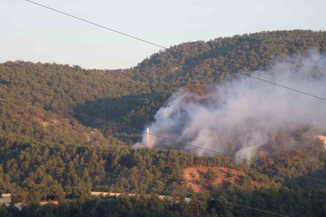 Bolu’daki orman yangınına havadan ve karadan müdahale sürüyor