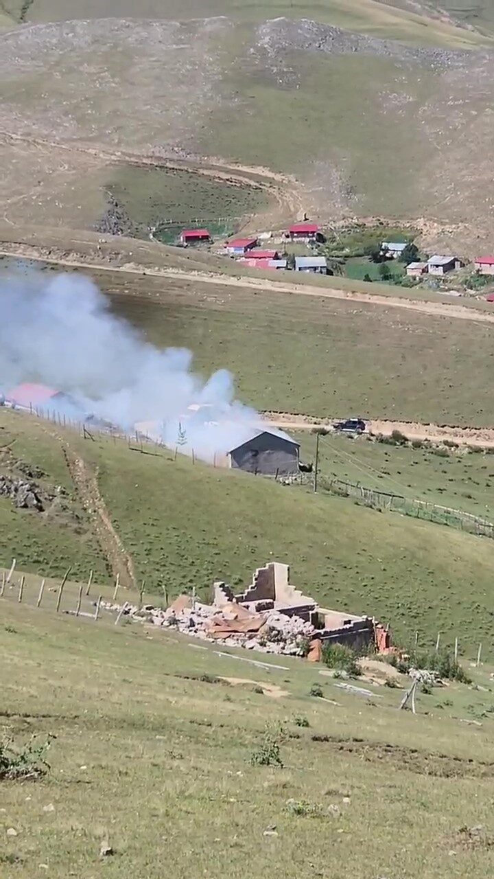 Giresun’da yayla evinde yangın