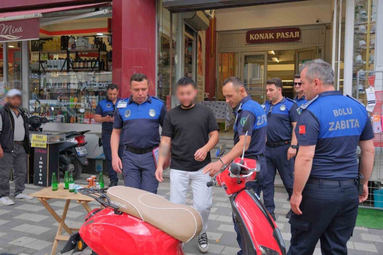 Kaldırım işgaline zabıta müdahalesi