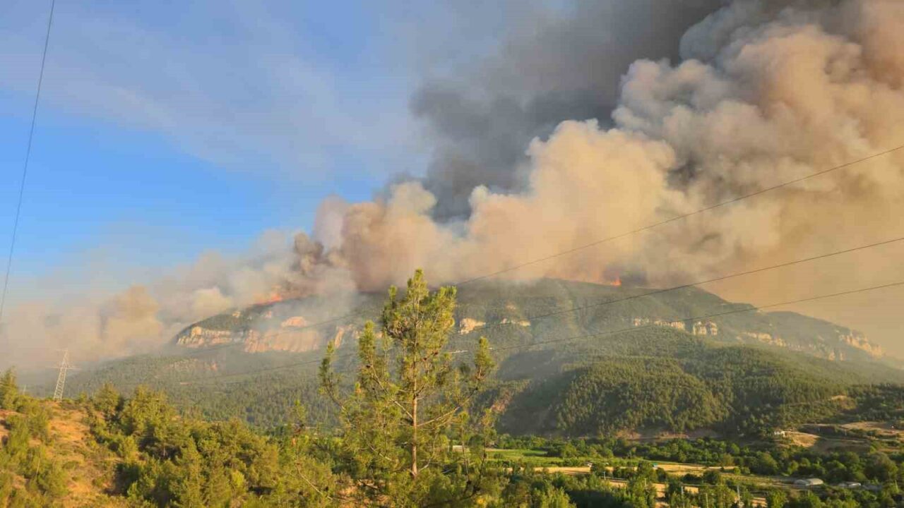 Karabük’te alevler karayoluna doğru ilerliyor