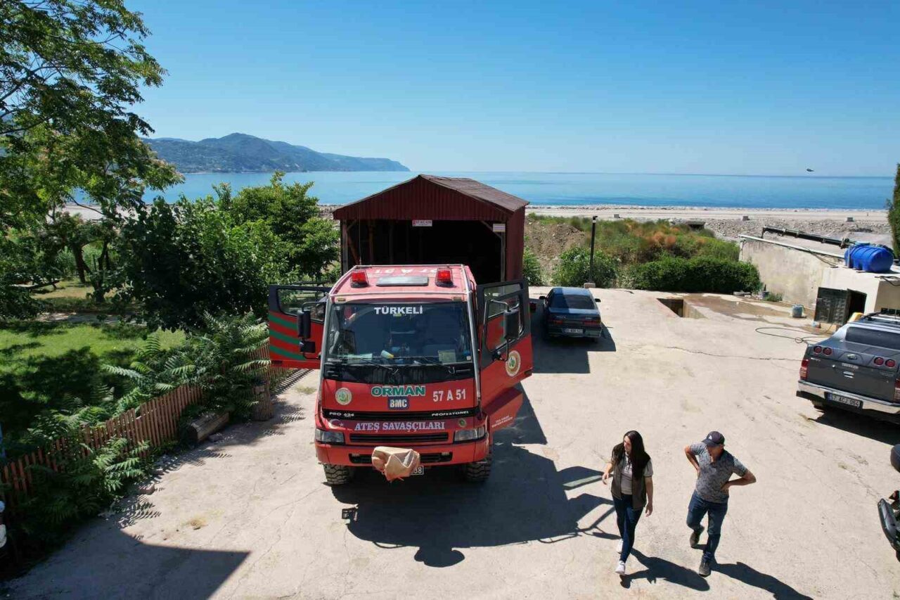Orman yangını söndürme çalışmasına Türkeli’den destek
