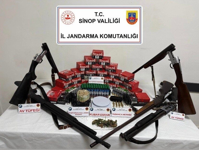 Sinop’ta uyuşturucu ve silah operasyonu