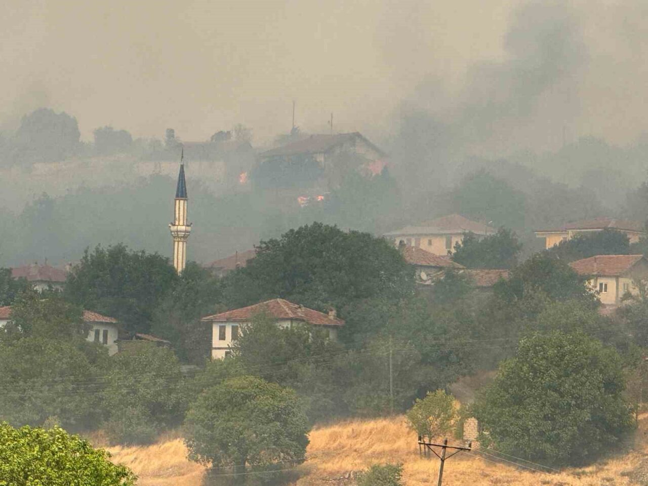 Kastamonu’daki orman yangını köye ulaştı