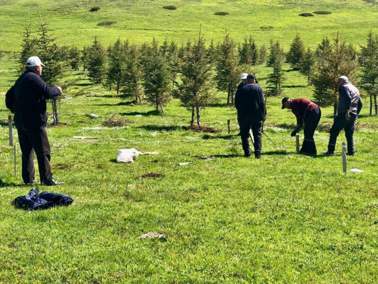 Mahalle halkı imece usulü gölet yaptı