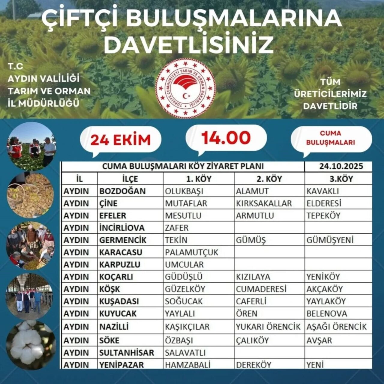 Aydın’da ’çiftçi buluşmaları’ sürüyor