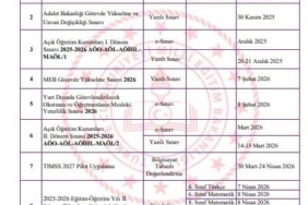 2026 yılı sınav uygulama takvimi yayımlandı