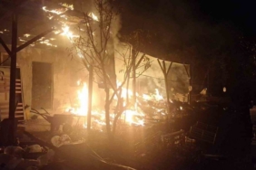 Arı kovanlarının bulunduğu sundurma yapıda yangın