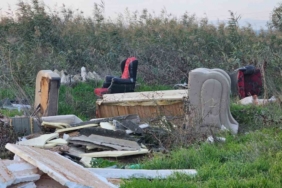 Bandırma’da doğa yine çöplük oldu