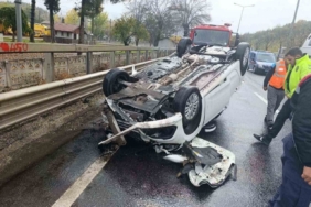 Bilecik’te takla atan aracın sürücüsü hafif yaralandı