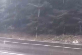 Bolu’nun yükseklerinde kar yağışı