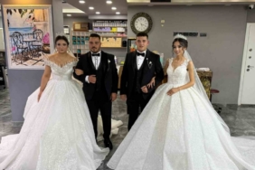 Bu düğünde her şey ’aynı’: Aynı yaştaki kardeşler, aynı yaştaki gelinlerle, aynı anda dünya evine girdi