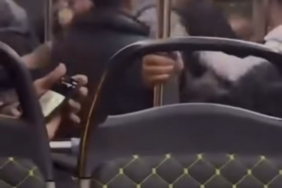 Bursa’da otobüste yumruk yumruğa kavga kamerada