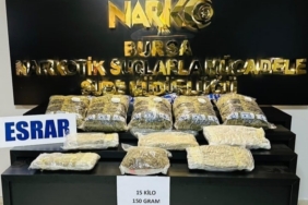 Bursa’da uyuşturucu operasyonu : 15 kilo esrar ele geçirildi
