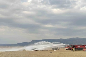 Çardak Havaalanında uçak kaza kırım tatbikatı yapıldı