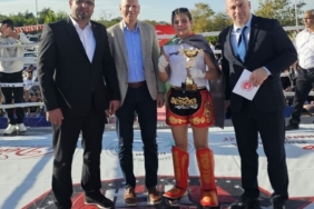 Denizli Kick Boks Galasında sporcular Filistin için ringe çıktı
