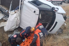 Elazığ’da pikap şarampole uçtu: 2 yaralı