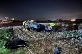 Erzincan’da takla atan otomobilde 2 kişi yaralandı