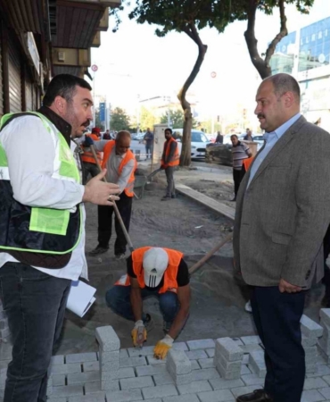 Gülpınar Divanyolu’ndaki çalışmaları yerinde inceledi