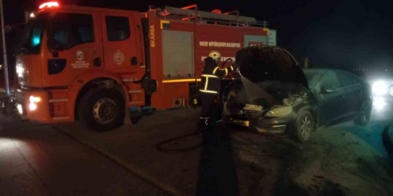 Hassa’da otomobil yangını