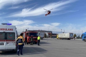 Helikopter ambulans, motosiklet kazasında ağır yaralanan çocuk için havalandı