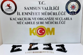 Kaçak silah operasyonunda 4 ruhsatsız tabanca ele geçirildi